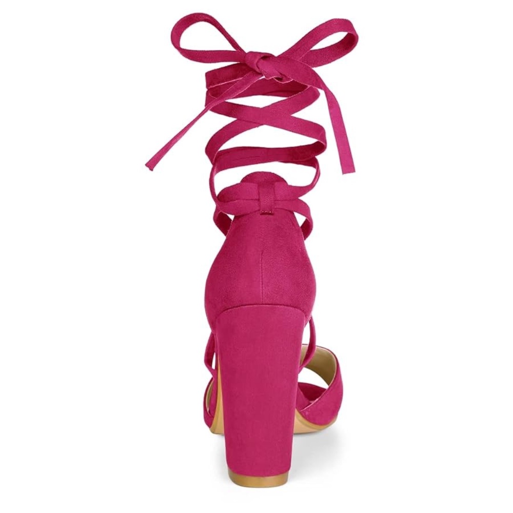 Allegra K Blissful Step Crisscross Block Heels - Picture 3 of 9